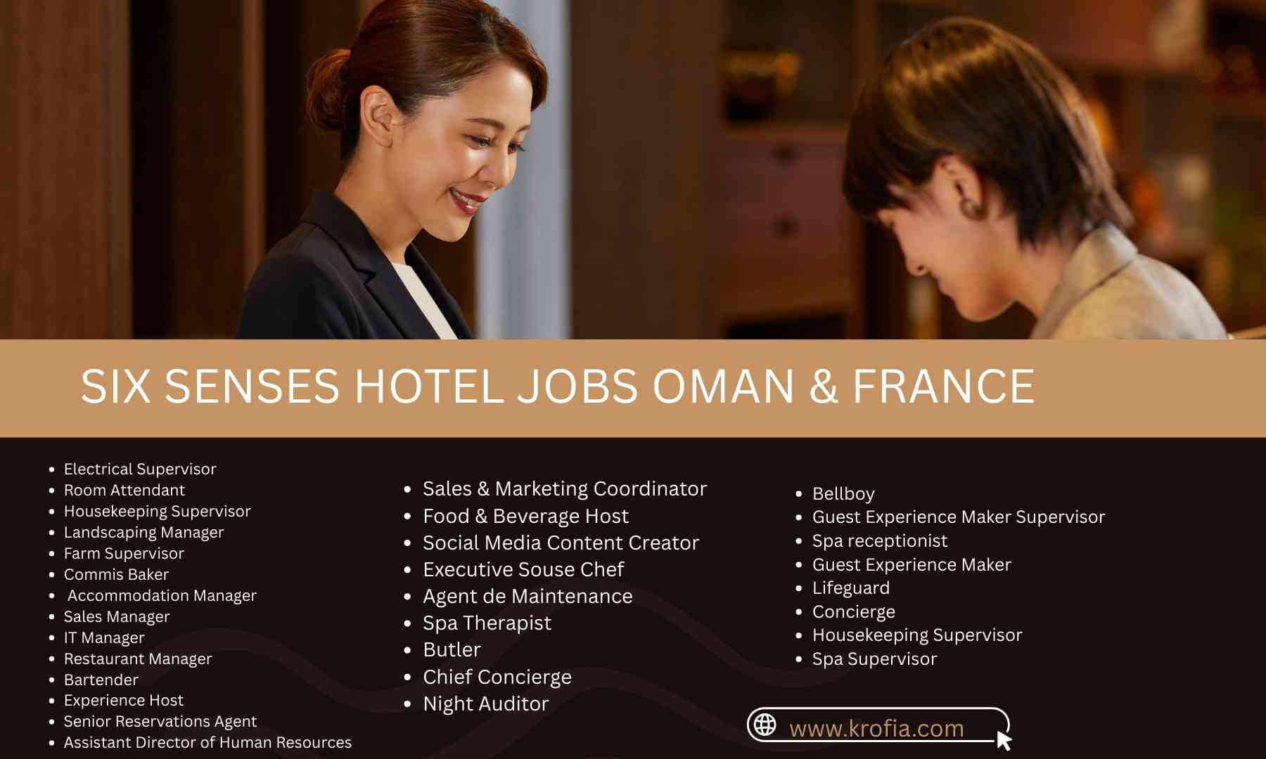 Six Senses Hotel Jobs Oman & France